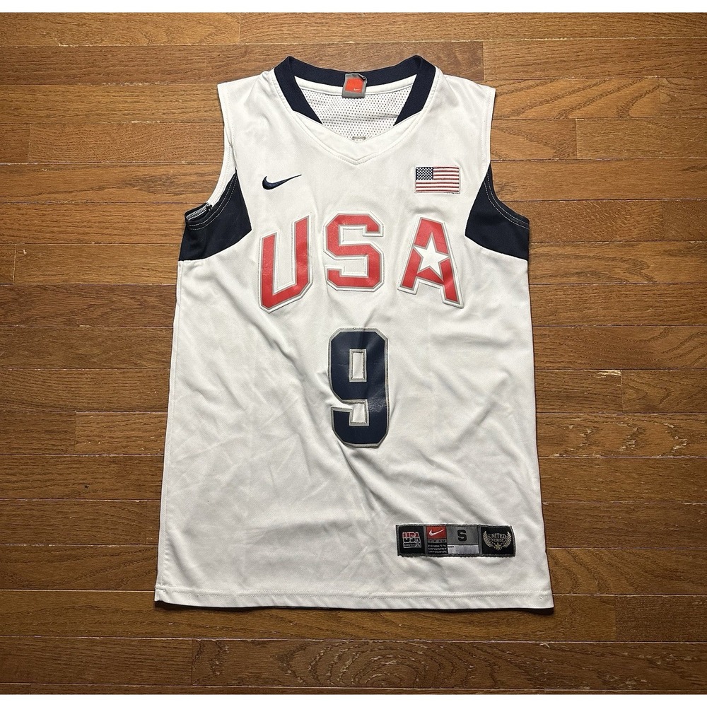 Nike Authentic Dwyane Wade Team USA Basketball 08 Olympic Jersey Small Flag Logo